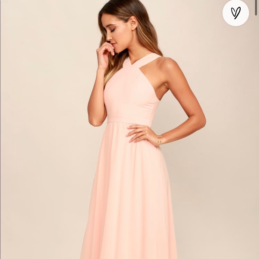 Air of Romance Peach Maxi Dress